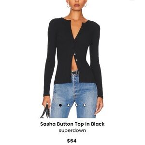 Brand new with tags. Sasha Button Top in Black
superdown size M